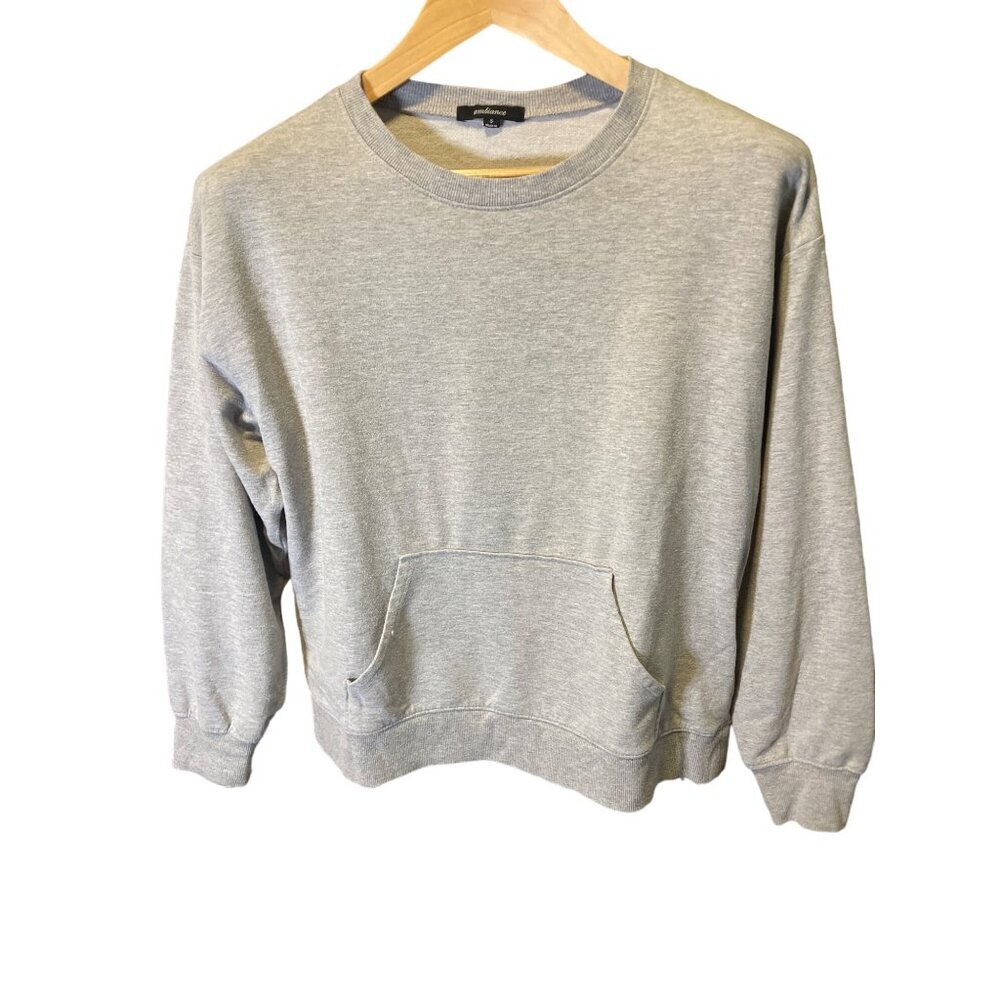 Ambiance Grey Kangaroo Pocket Long Sleeve Pullover Sweatshirt Sz S